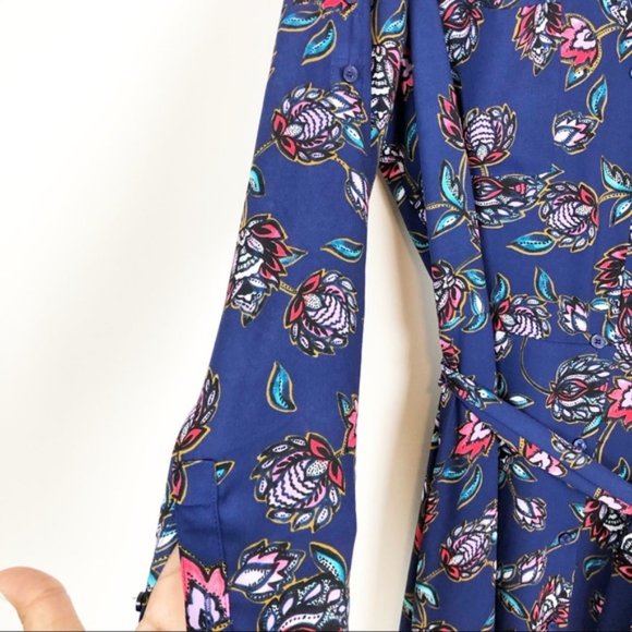 Express Royal Blue Floral Long Maxi Dress Medium - Picture 4 of 7